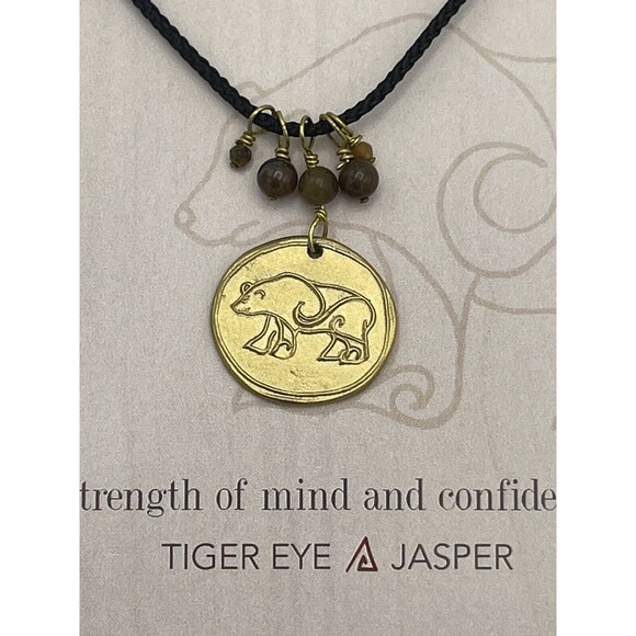 Silver Sparrow Jewelry Spirit Animal THE BEAR Charm Corded Necklace New - Picture 2 of 7